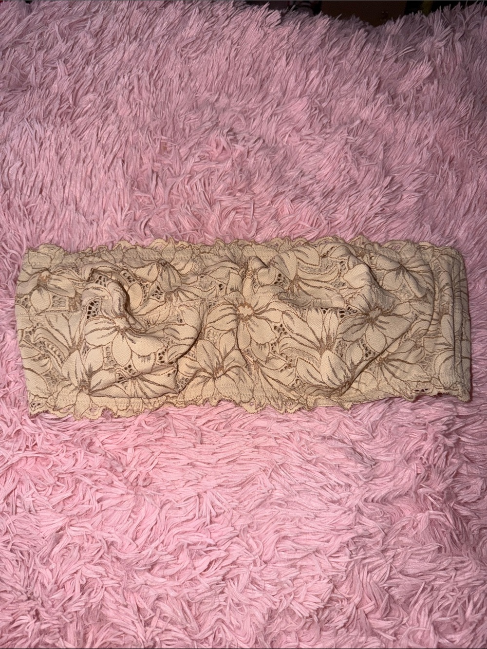 Women’s Beige Lace Bandeau Top - Aerie